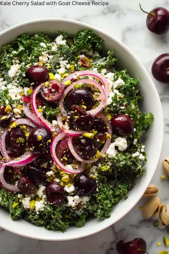 Kale Cherry Salad with Goat Cheese Recipe