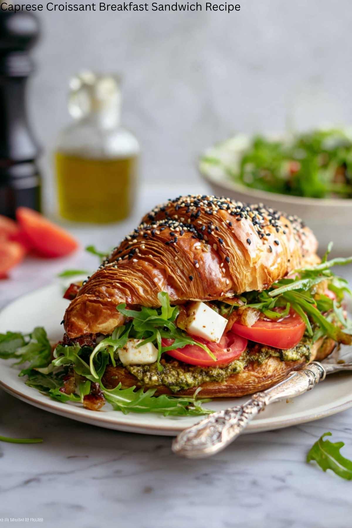 Caprese Croissant Breakfast Sandwich Recipe