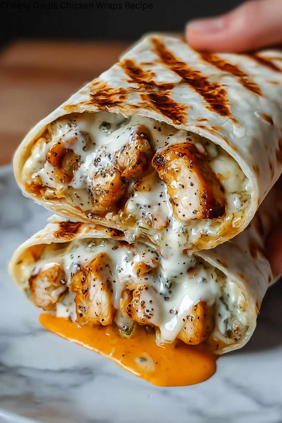 Cheesy Garlic Chicken Wraps Recipe