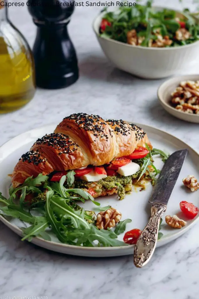 Caprese Croissant Breakfast Sandwich Recipe