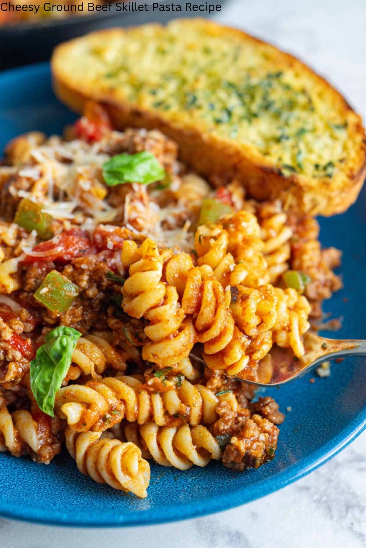 Cheesy Ground Beef Skillet Pasta Recipe