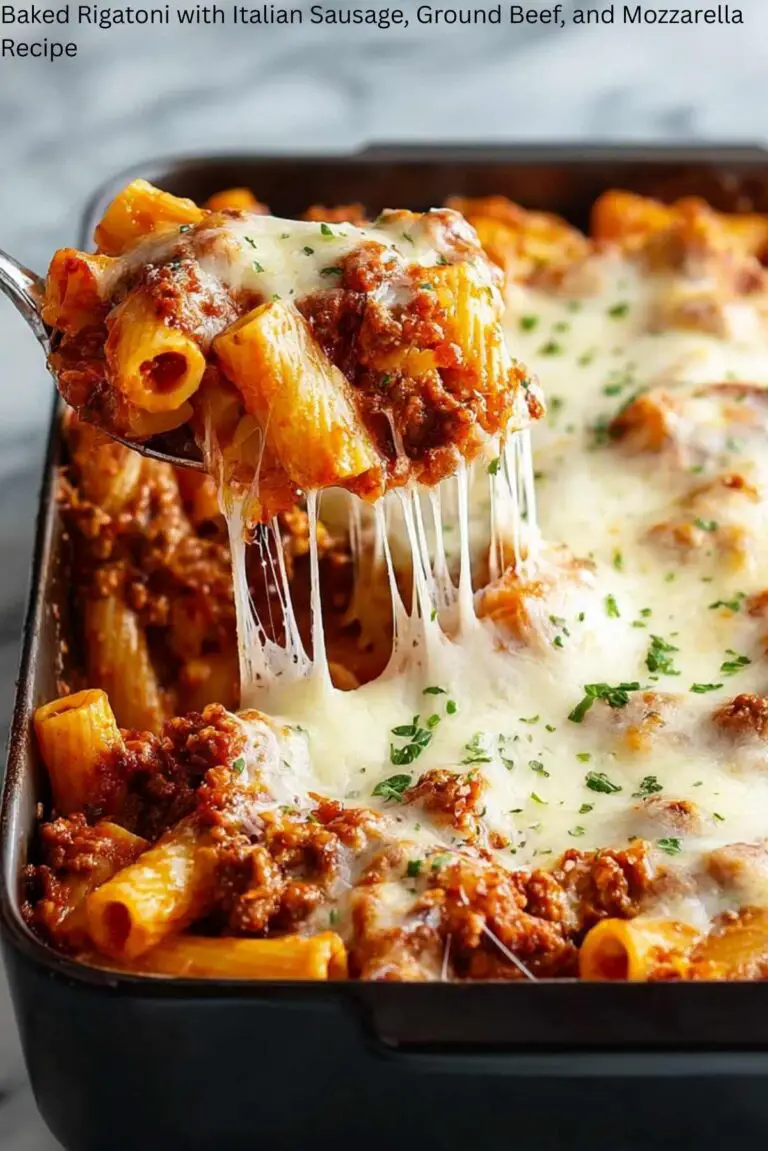 Baked Rigatoni with Italian Sausage, Ground Beef, and Mozzarella Recipe