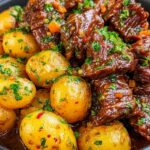 Slow Cooker Garlic Butter Beef with Potatoes Recipe