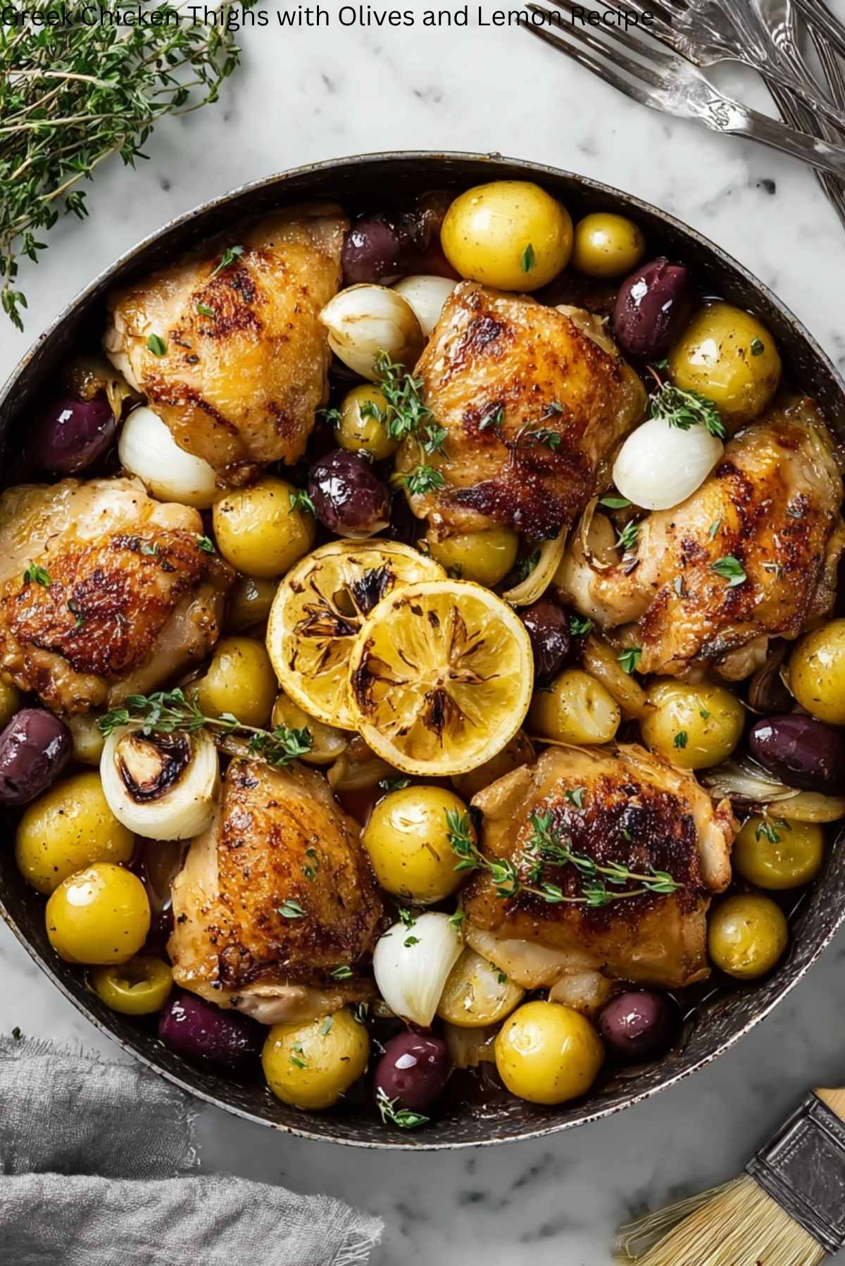 Greek Chicken Thighs with Olives and Lemon Recipe