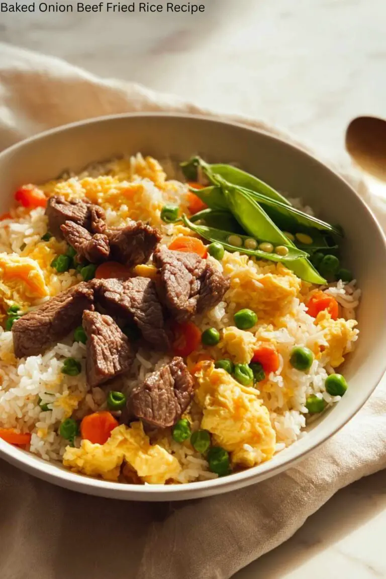 Baked Onion Beef Fried Rice Recipe