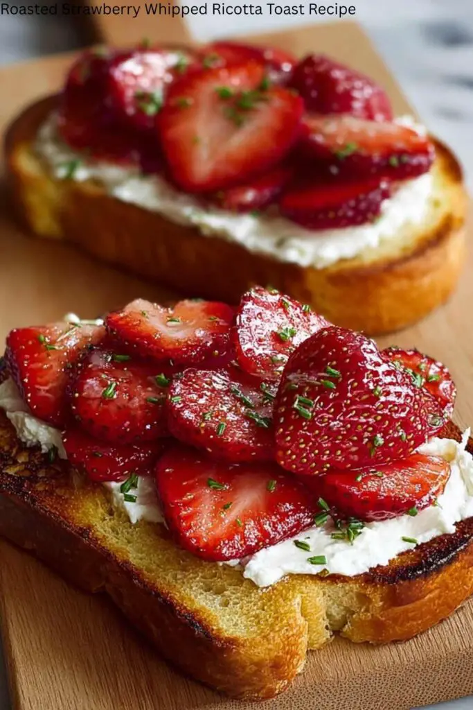 Roasted Strawberry Whipped Ricotta Toast Recipe