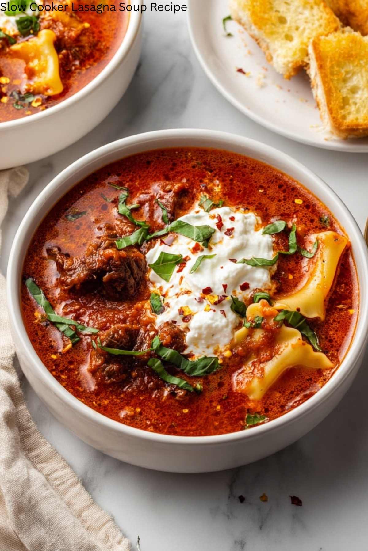 Slow Cooker Lasagna Soup Recipe