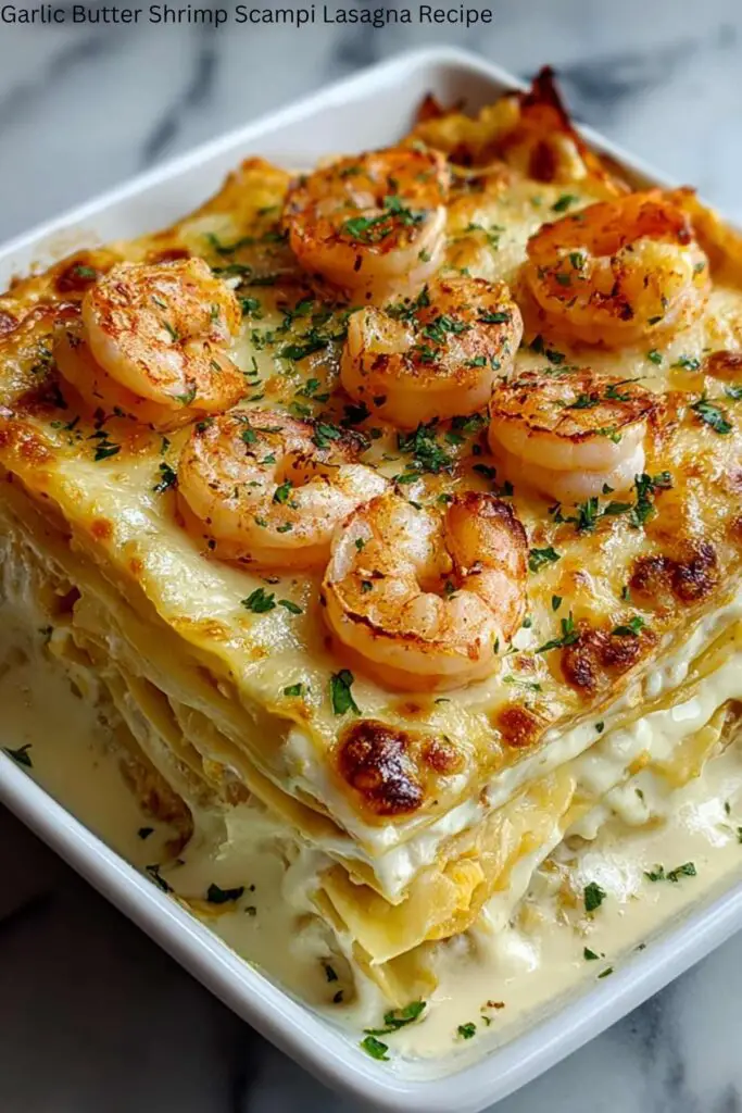Garlic Butter Shrimp Scampi Lasagna Recipe