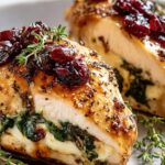 Cranberry & Spinach Stuffed Chicken Breasts with Brie Recipe