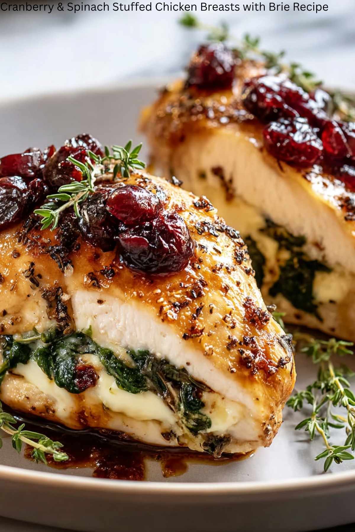 Cranberry & Spinach Stuffed Chicken Breasts with Brie Recipe
