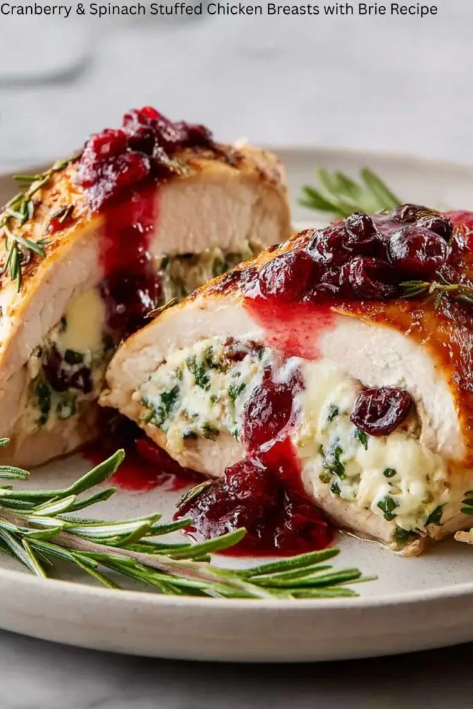 Cranberry & Spinach Stuffed Chicken Breasts with Brie Recipe 4 Cranberry & Spinach Stuffed Chicken Breasts with Brie Recipe