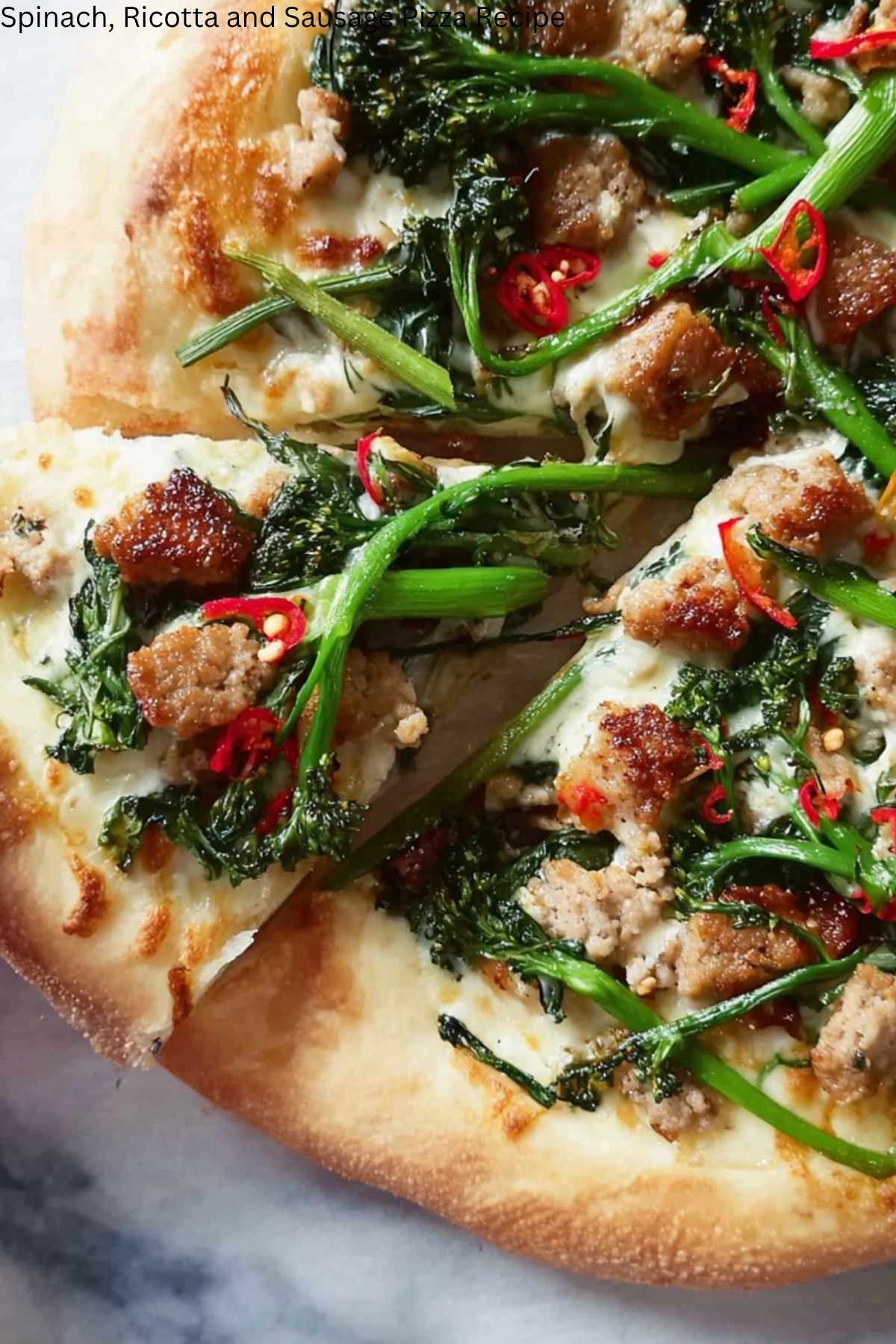 Spinach, Ricotta and Sausage Pizza Recipe
