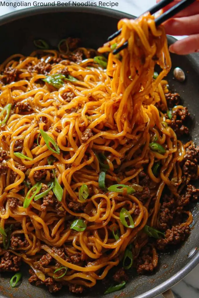 Mongolian Ground Beef Noodles Recipe