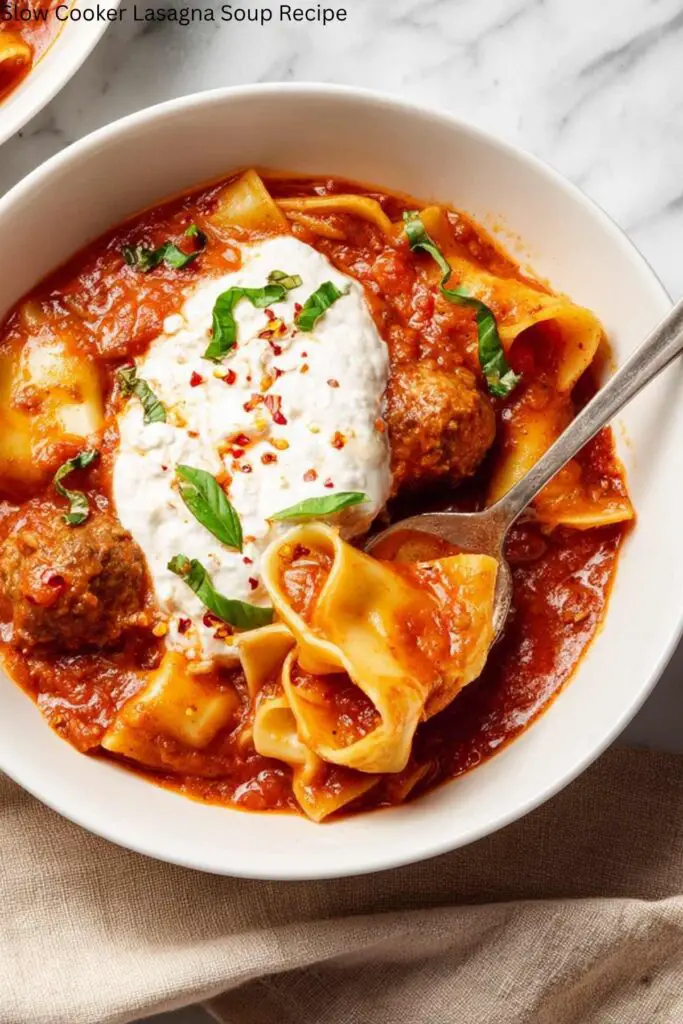 Slow Cooker Lasagna Soup Recipe