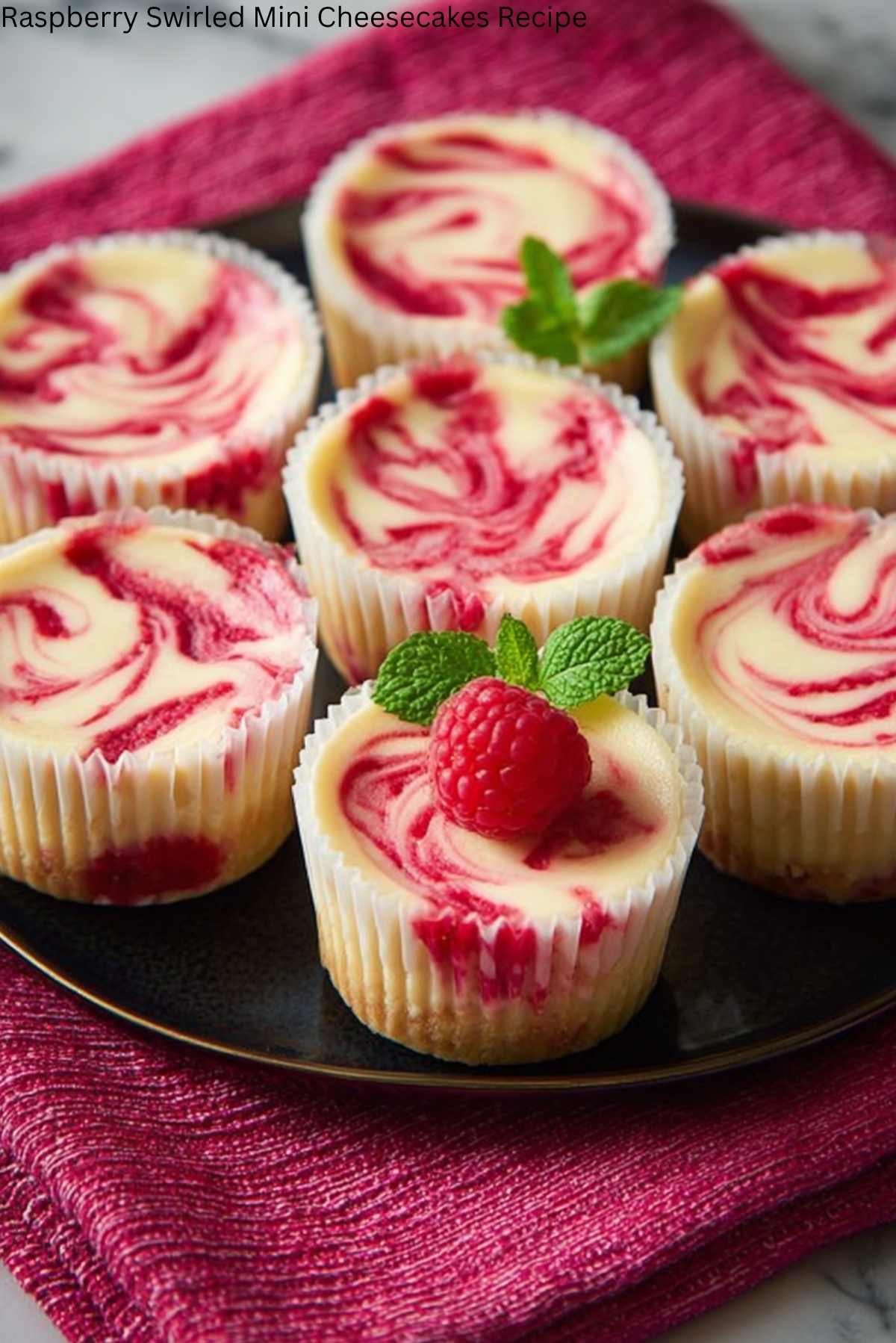 Raspberry Swirled Mini Cheesecakes Recipe