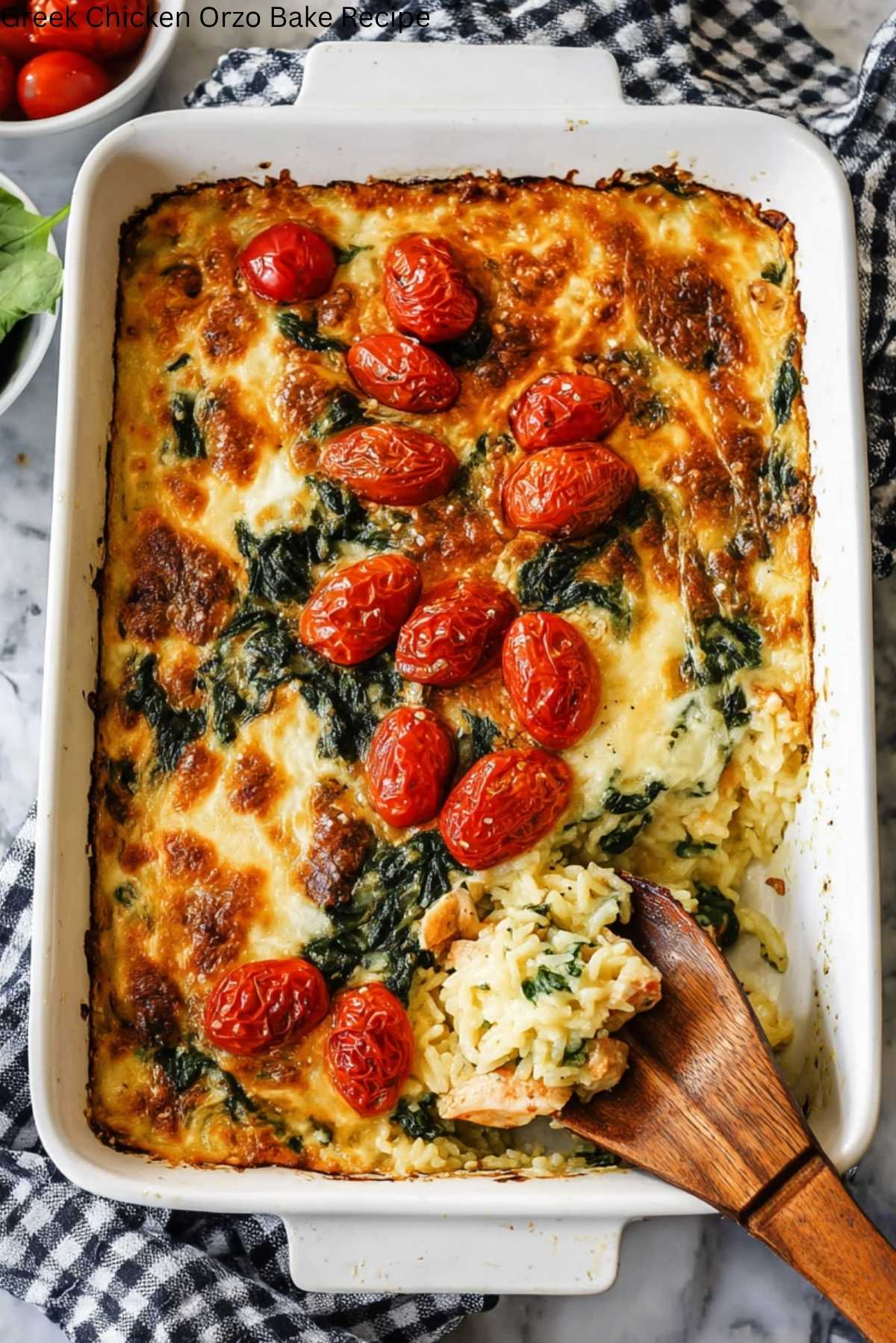 Greek Chicken Orzo Bake Recipe