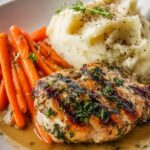 Creamy Herb Chicken with Mashed Potatoes & Glazed Carrots Recipe