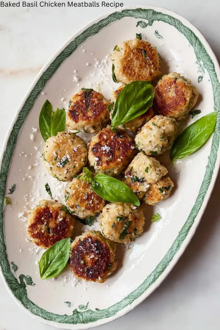 Baked Basil Chicken Meatballs Recipe