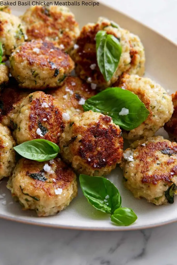 Baked Basil Chicken Meatballs Recipe