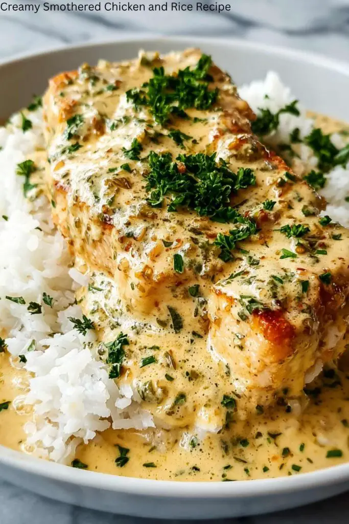 Creamy Smothered Chicken and Rice Recipe