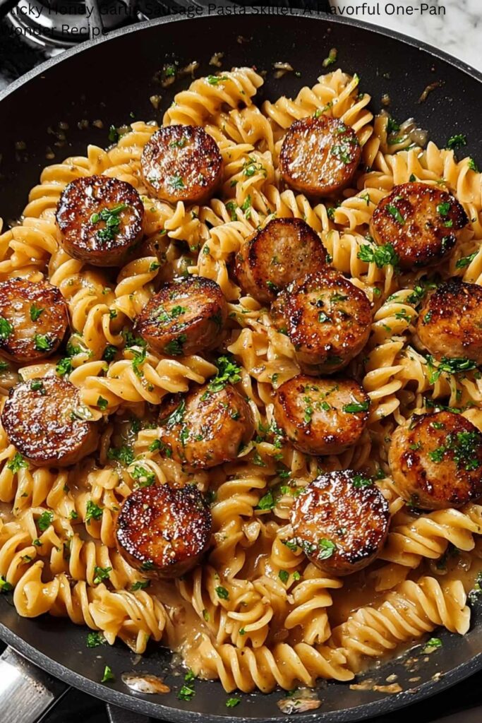 Sticky Honey Garlic Sausage Pasta Skillet: A Flavorful One-Pan Wonder Recipe 4 Sticky Honey Garlic Sausage Pasta Skillet: A Flavorful One-Pan Wonder Recipe