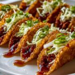Crispy Chicken Wonton Tacos with Teriyaki Glaze Recipe