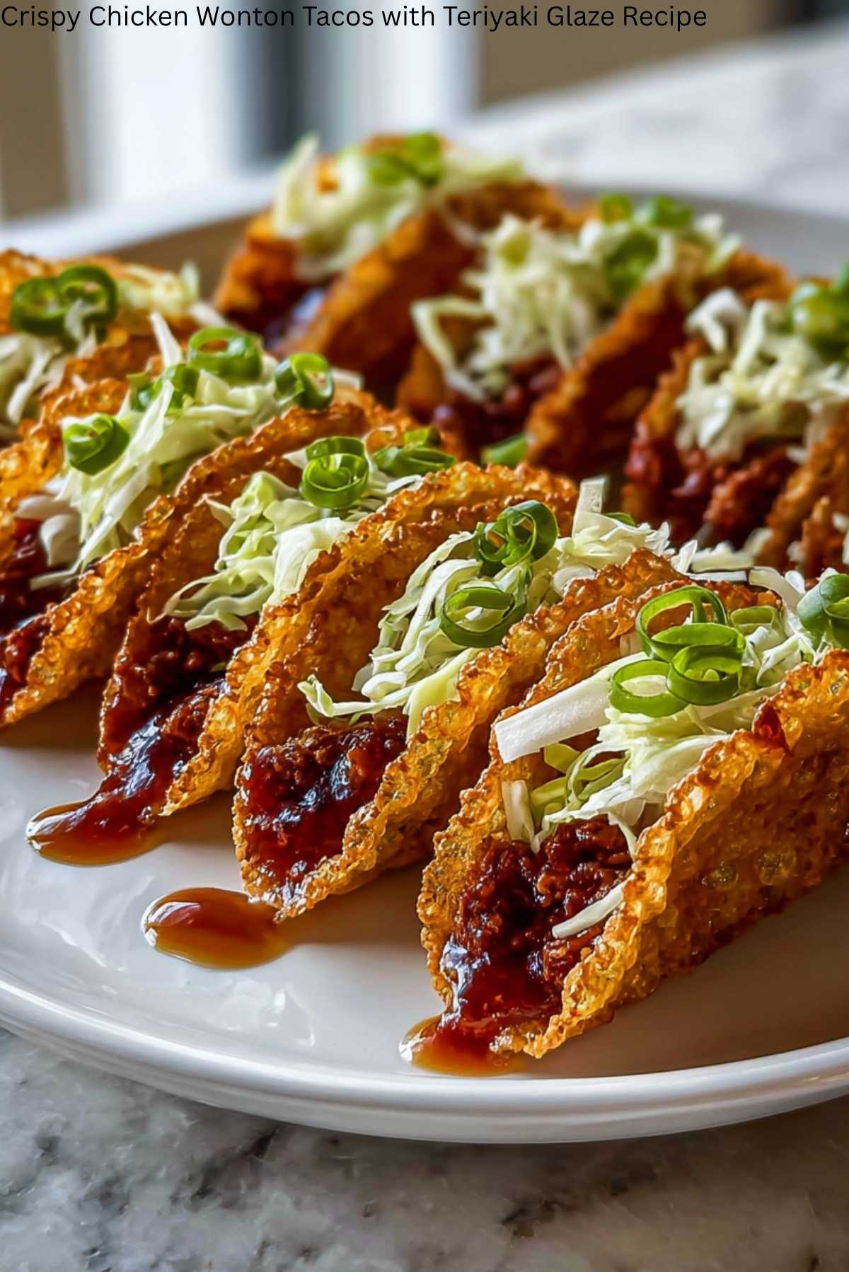 Crispy Chicken Wonton Tacos with Teriyaki Glaze Recipe