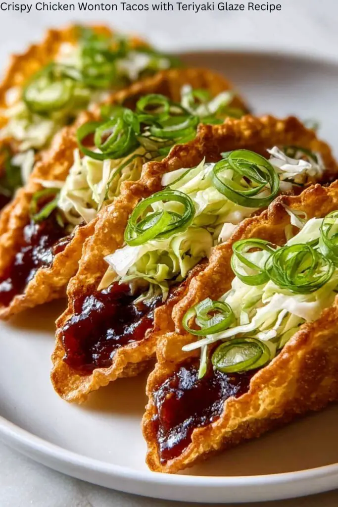 Crispy Chicken Wonton Tacos with Teriyaki Glaze Recipe