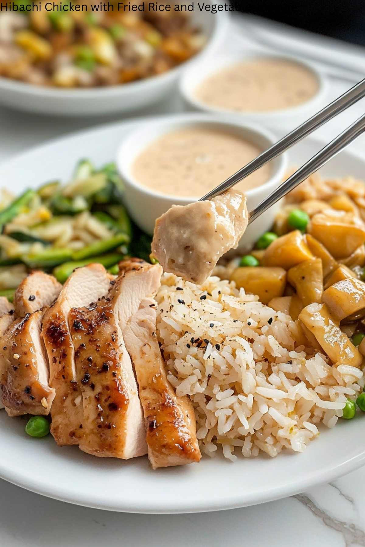 Hibachi Chicken with Fried Rice and Vegetables Recipe