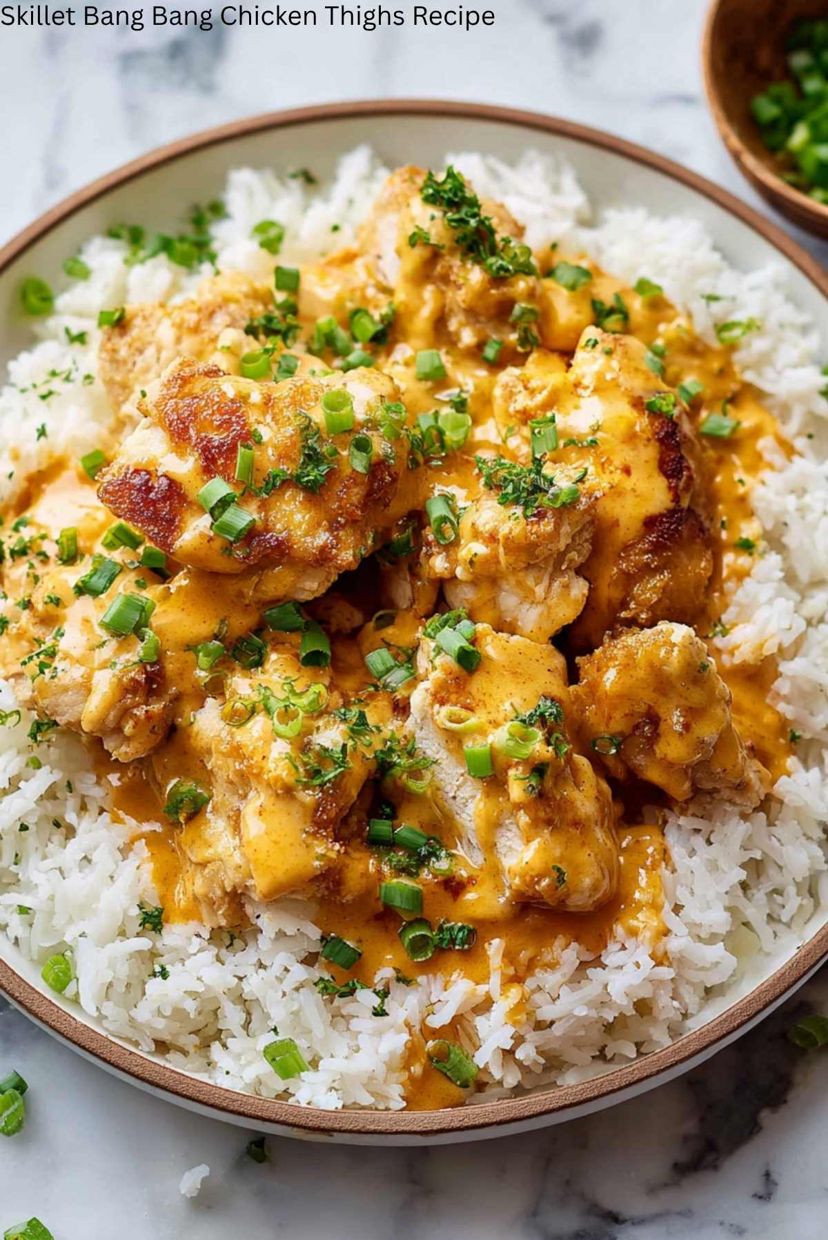 Skillet Bang Bang Chicken Thighs Recipe