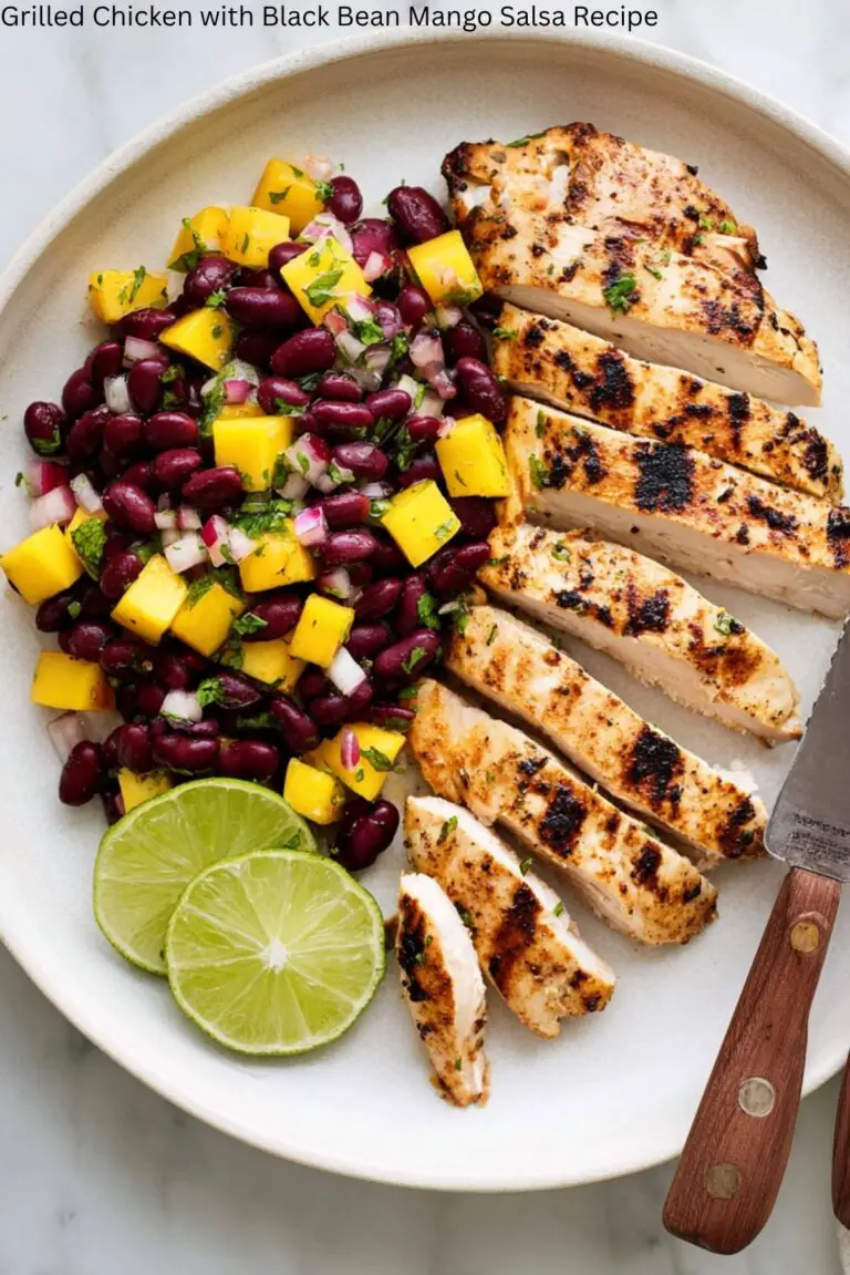 Grilled Chicken with Black Bean Mango Salsa Recipe