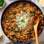 Ground Beef Orzo with Tomato Cream Sauce Recipe