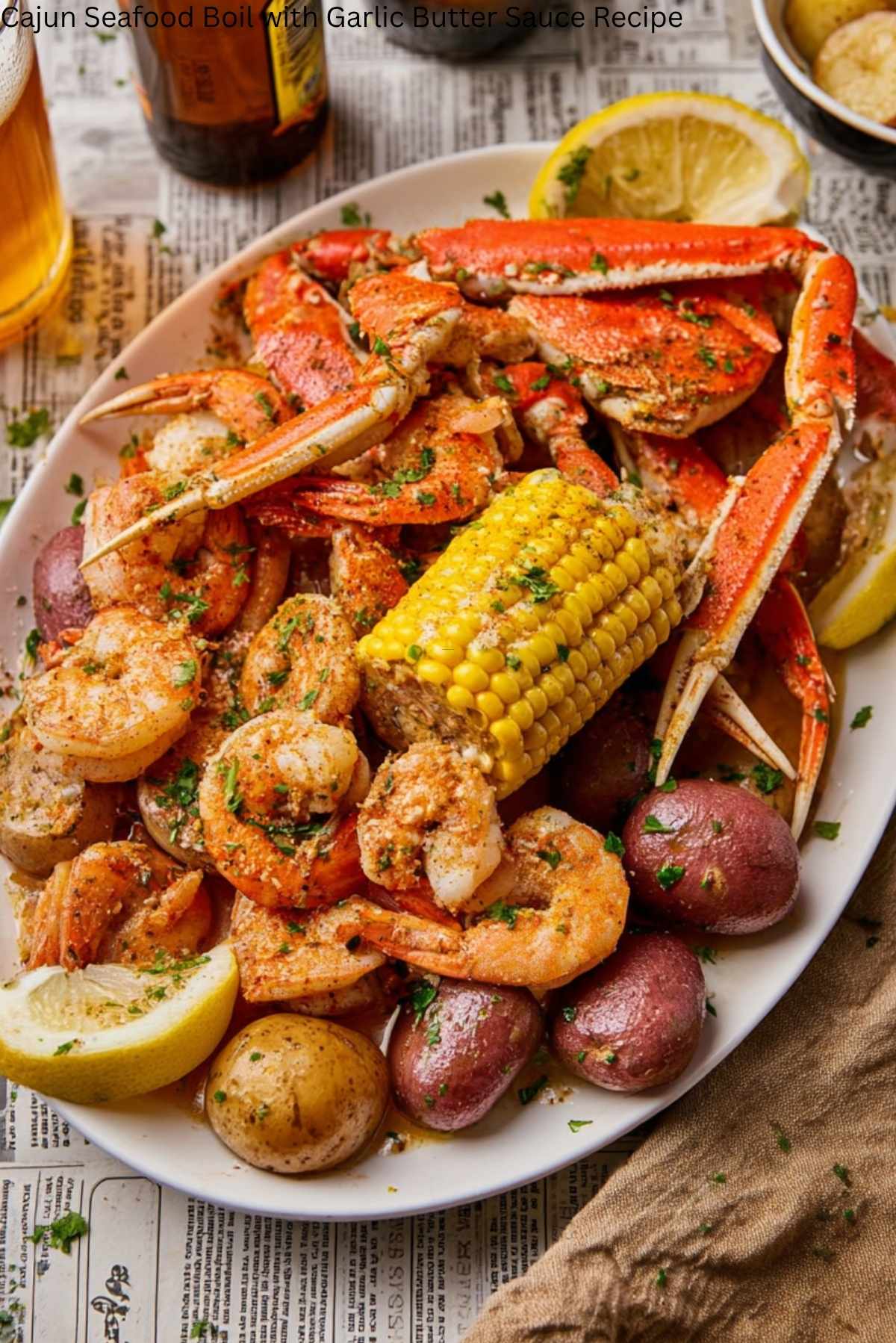 Cajun Seafood Boil with Garlic Butter Sauce Recipe