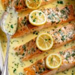Baked Salmon with Lemon Butter Cream Sauce Recipe