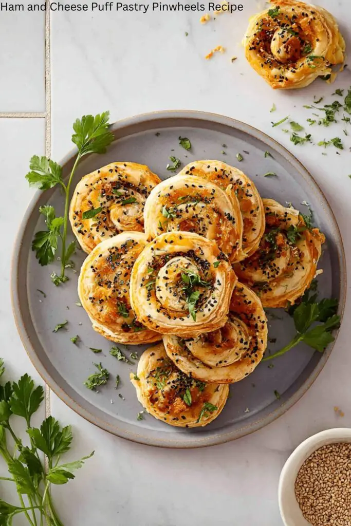 Ham and Cheese Puff Pastry Pinwheels Recipe