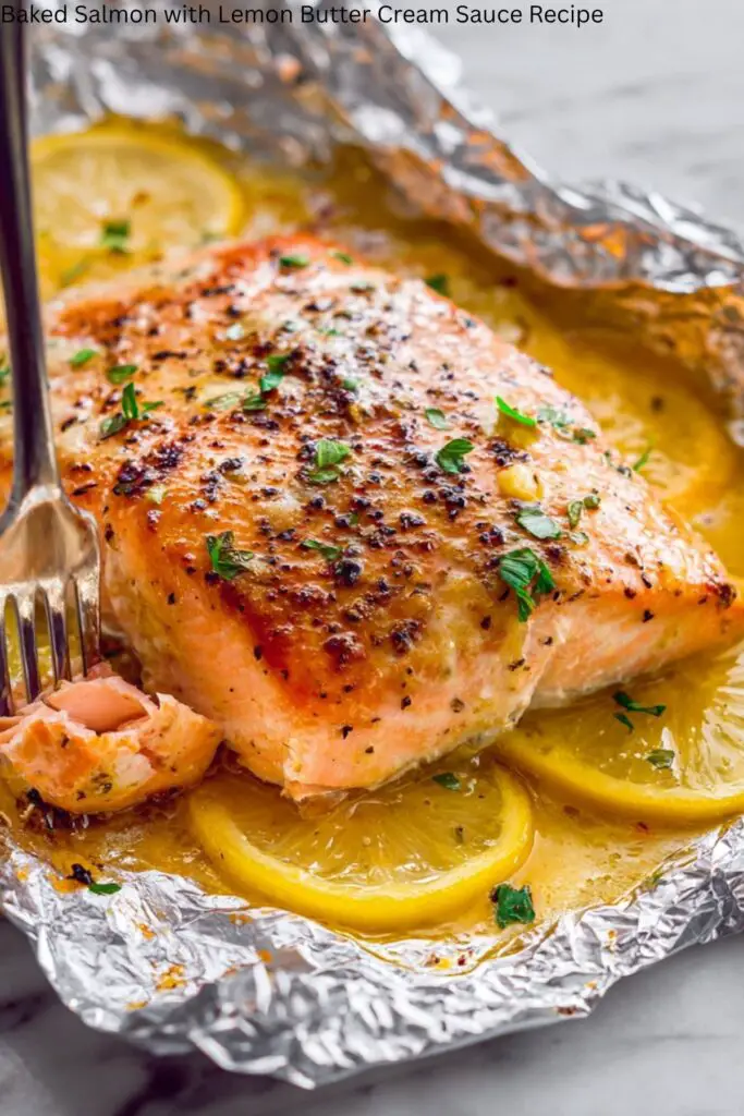 Baked Salmon with Lemon Butter Cream Sauce Recipe 4 Baked Salmon with Lemon Butter Cream Sauce Recipe
