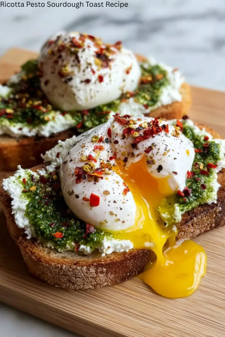 Ricotta Pesto Sourdough Toast Recipe
