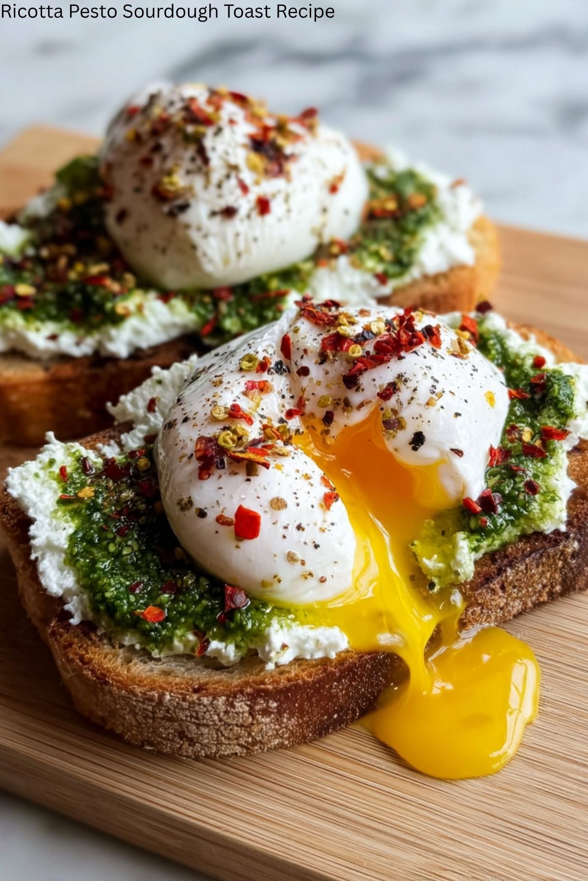 Ricotta Pesto Sourdough Toast Recipe