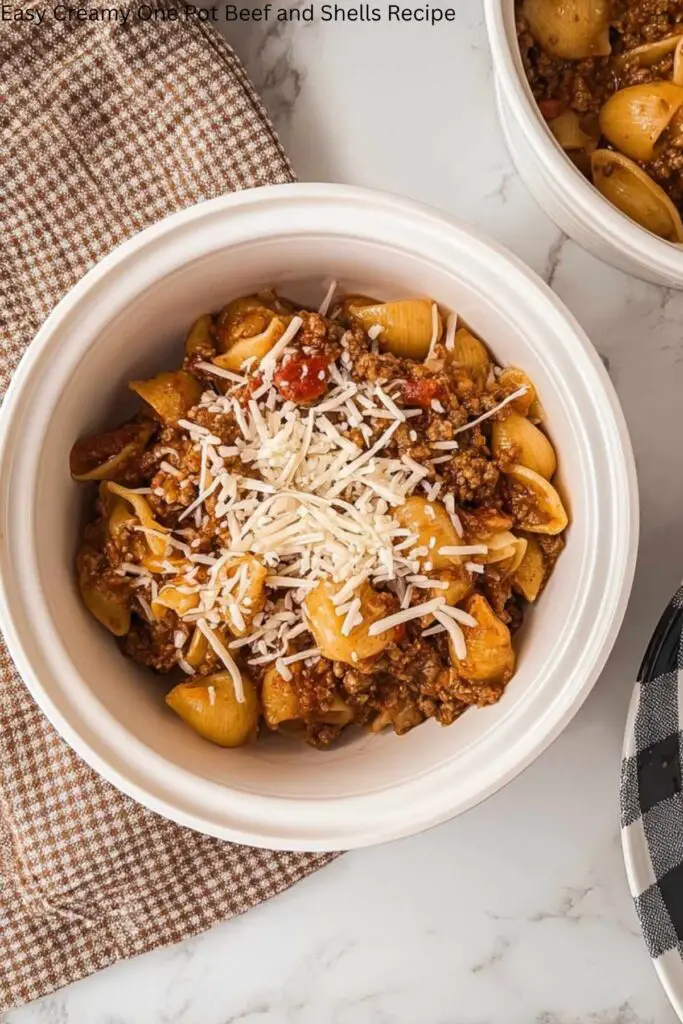 Easy Creamy One Pot Beef and Shells Recipe