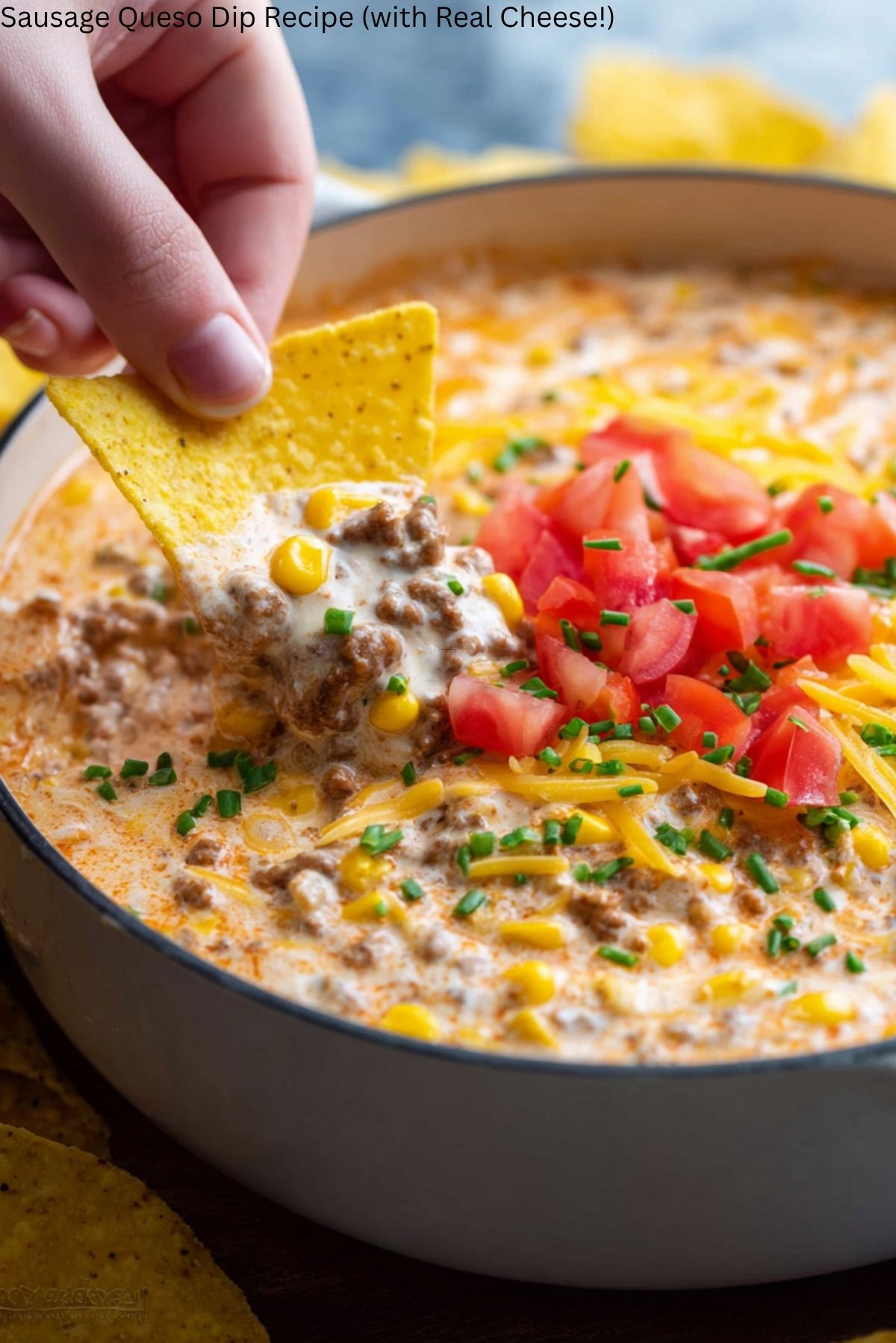 Sausage Queso Dip Recipe (with Real Cheese!)