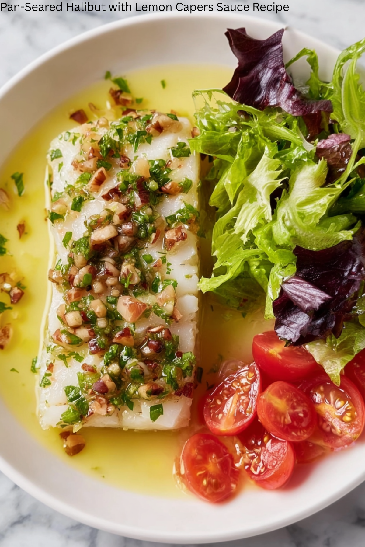 Pan-Seared Halibut with Lemon Caper Sauce Recipe