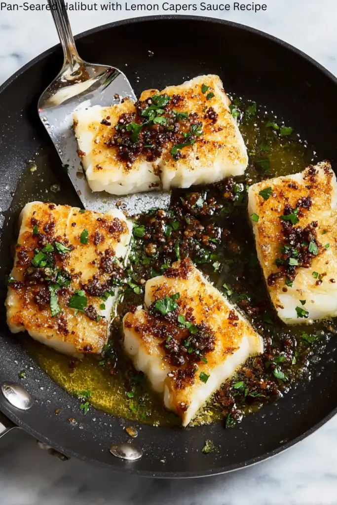 Pan-Seared Halibut with Lemon Caper Sauce Recipe