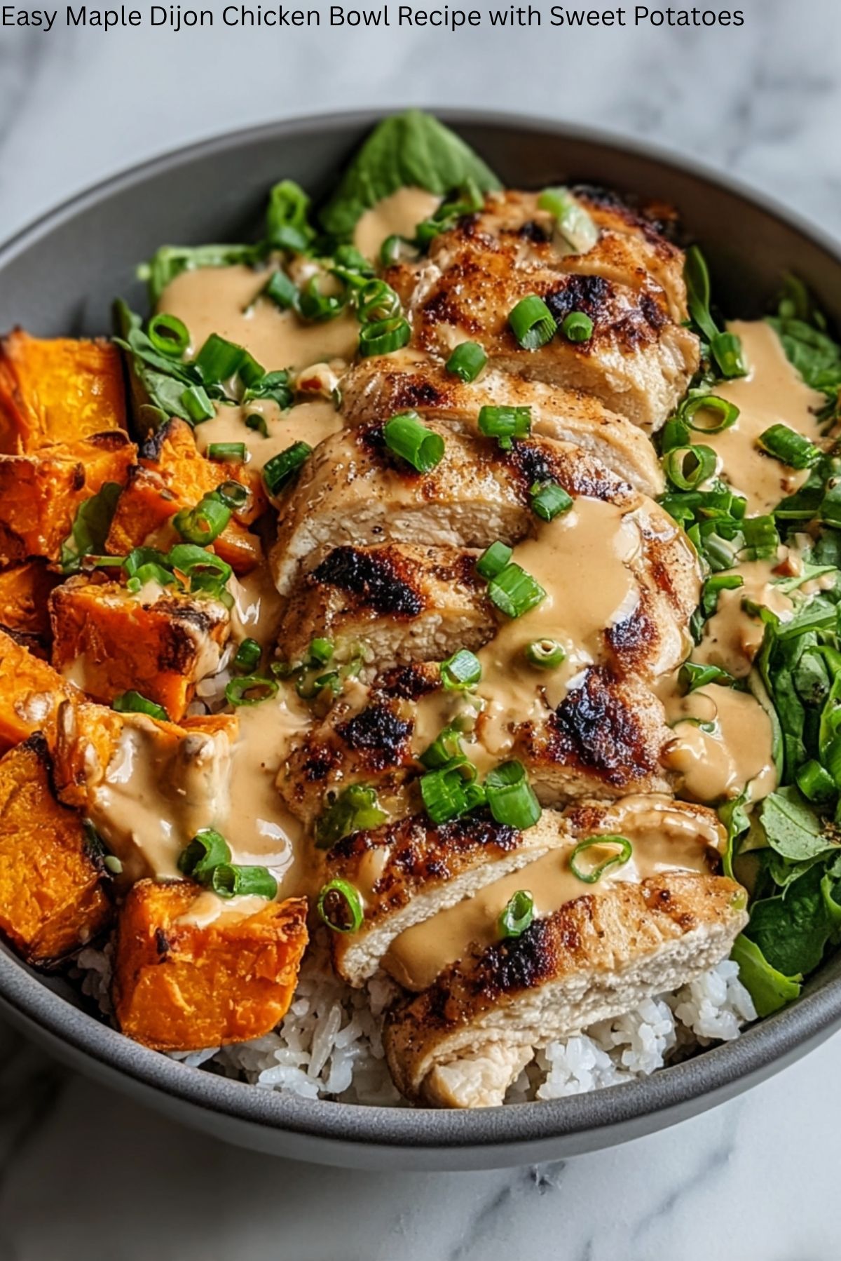 Easy Maple Dijon Chicken Bowl Recipe with Sweet Potatoes