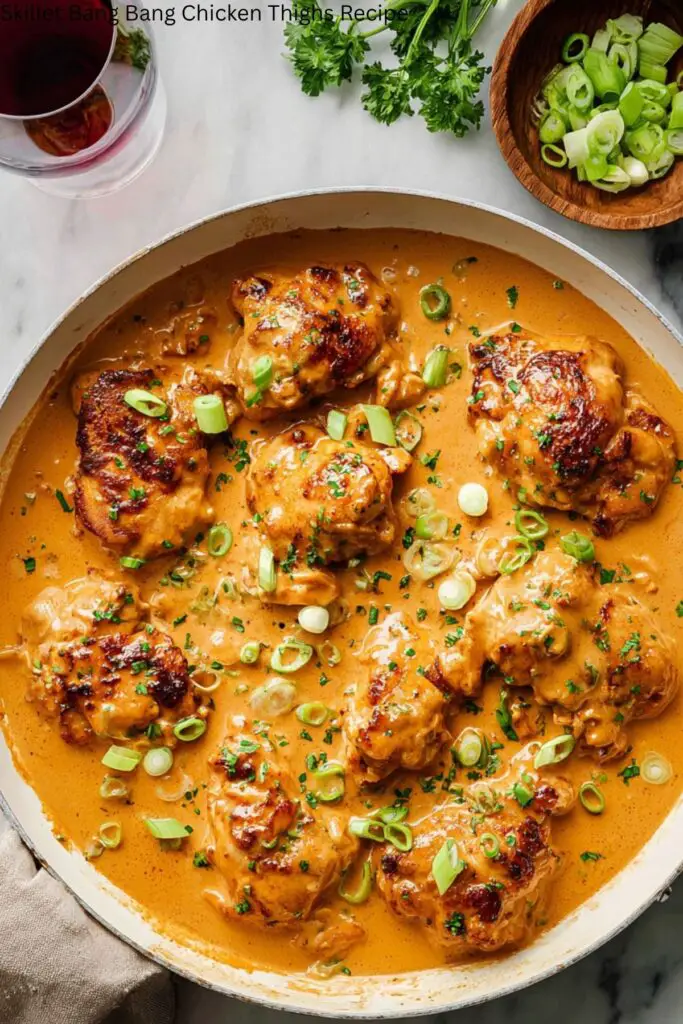 Skillet Bang Bang Chicken Thighs Recipe