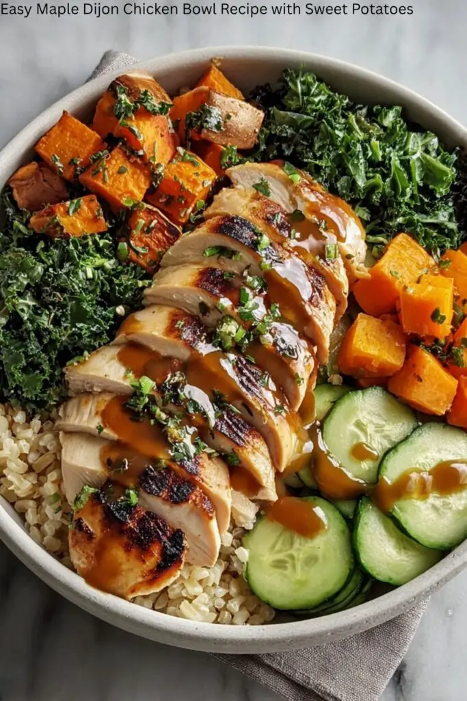 Easy Maple Dijon Chicken Bowl Recipe with Sweet Potatoes
