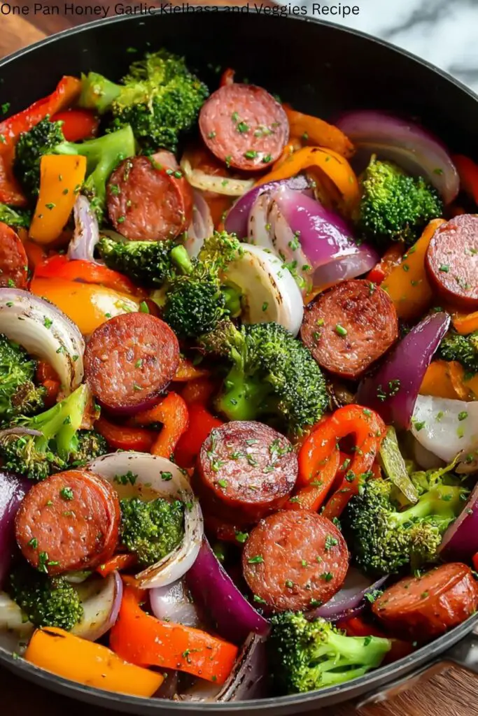 One-Pan Honey Garlic Kielbasa and Veggies Recipe 4 One-Pan Honey Garlic Kielbasa and Veggies Recipe