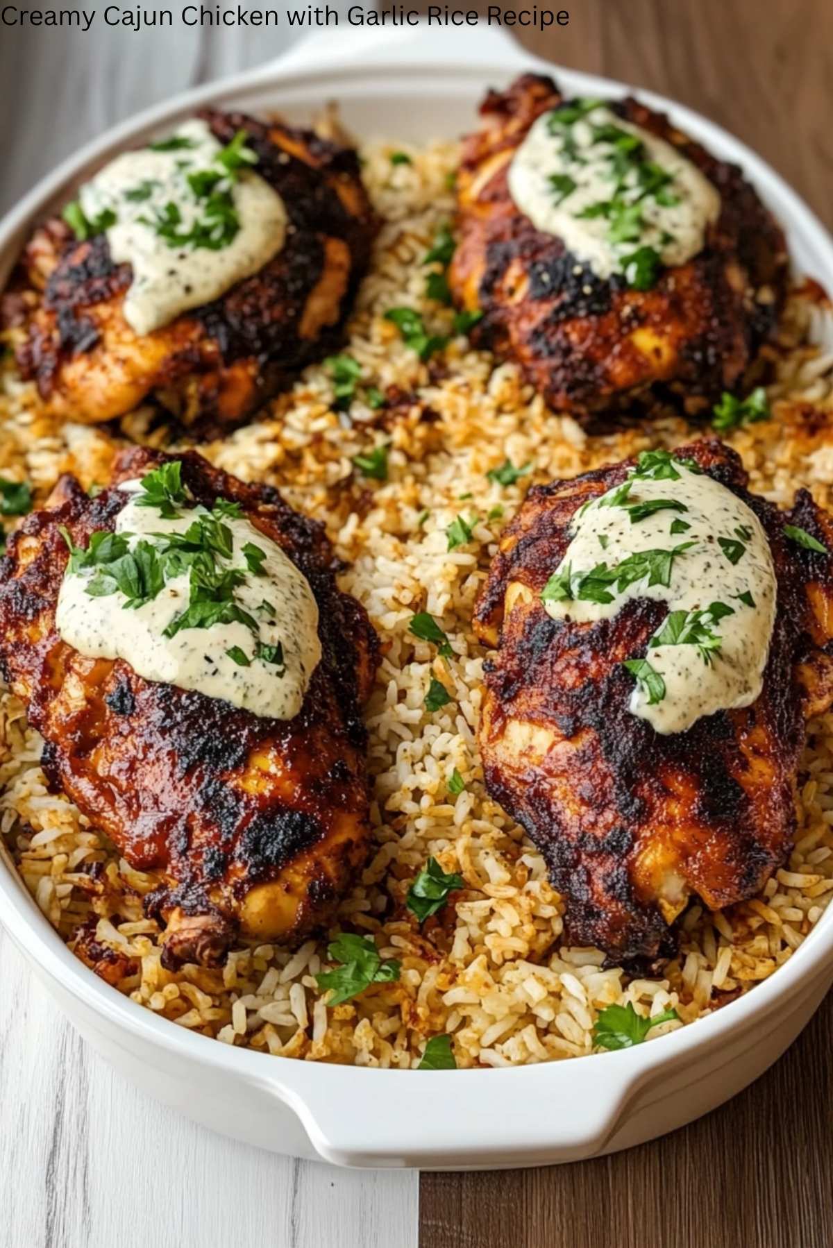 Creamy Cajun Chicken with Garlic Rice Recipe