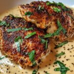 Crispy Parmesan Chicken with a Rich Garlic Sauce Recipe