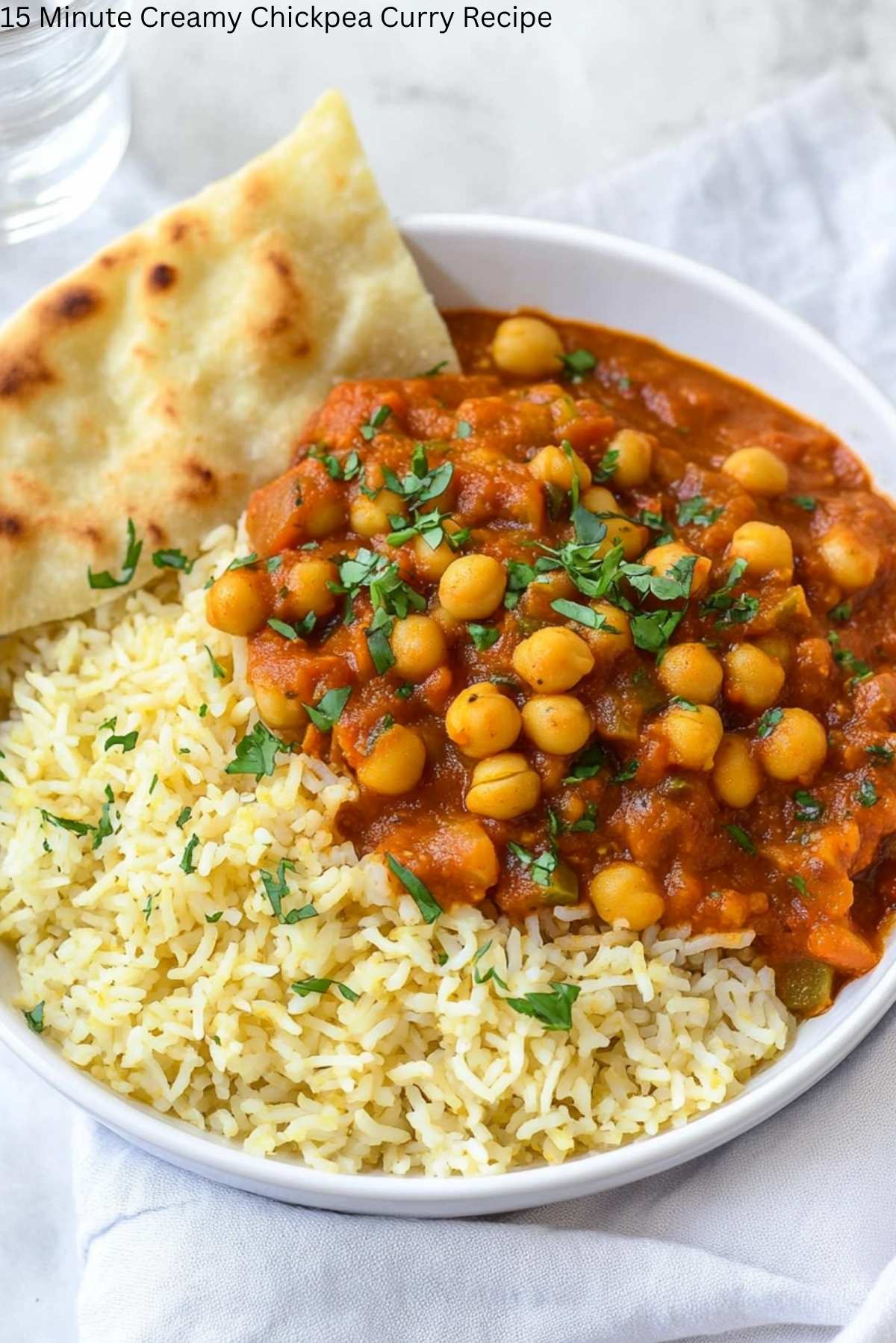 15 Minute Creamy Chickpea Curry Recipe